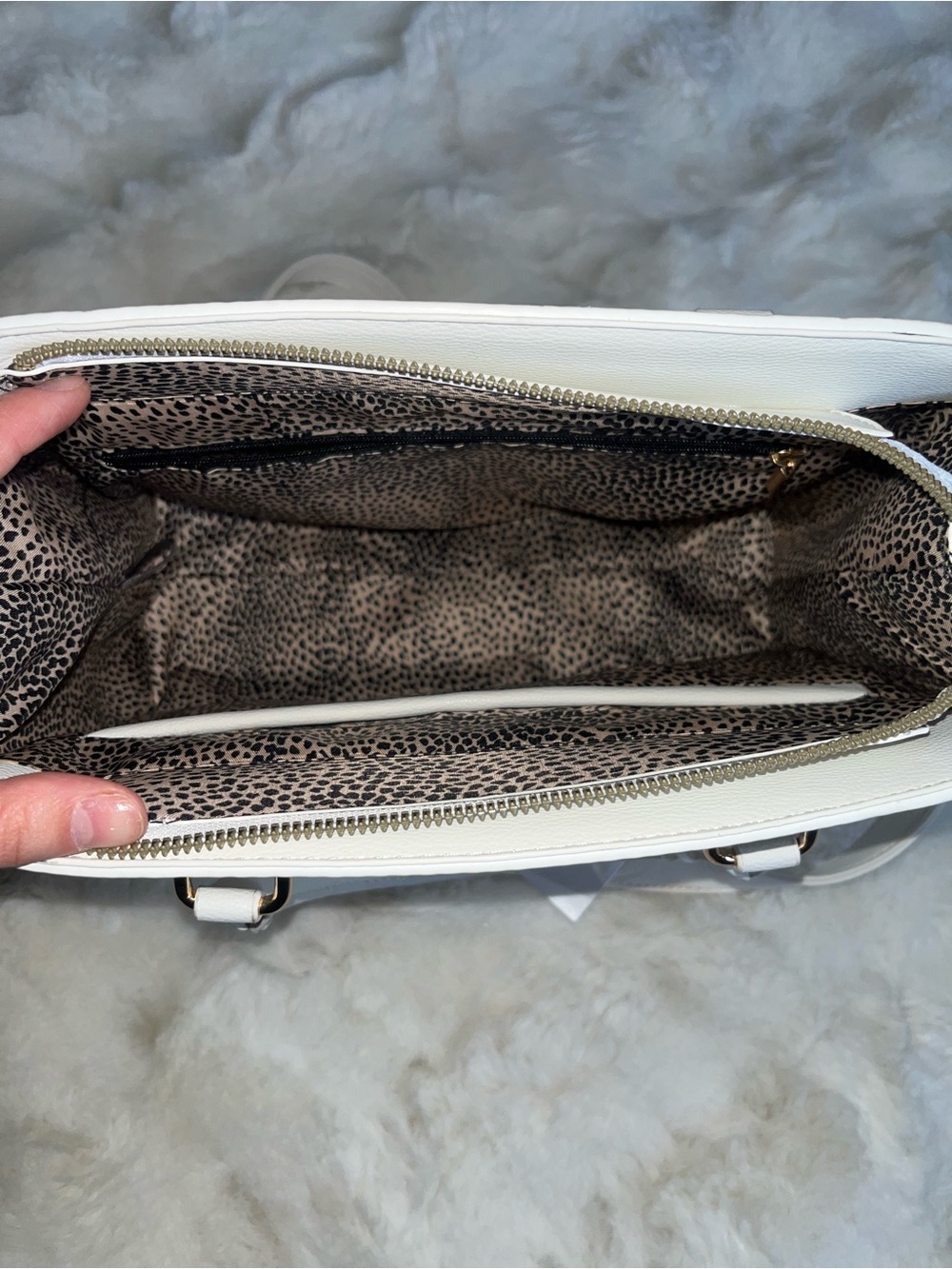 Alyssa White Vegan Leather Satchel NWT Office Siren 90s Corporate Goth Bayonetta - Picture 4 of 6